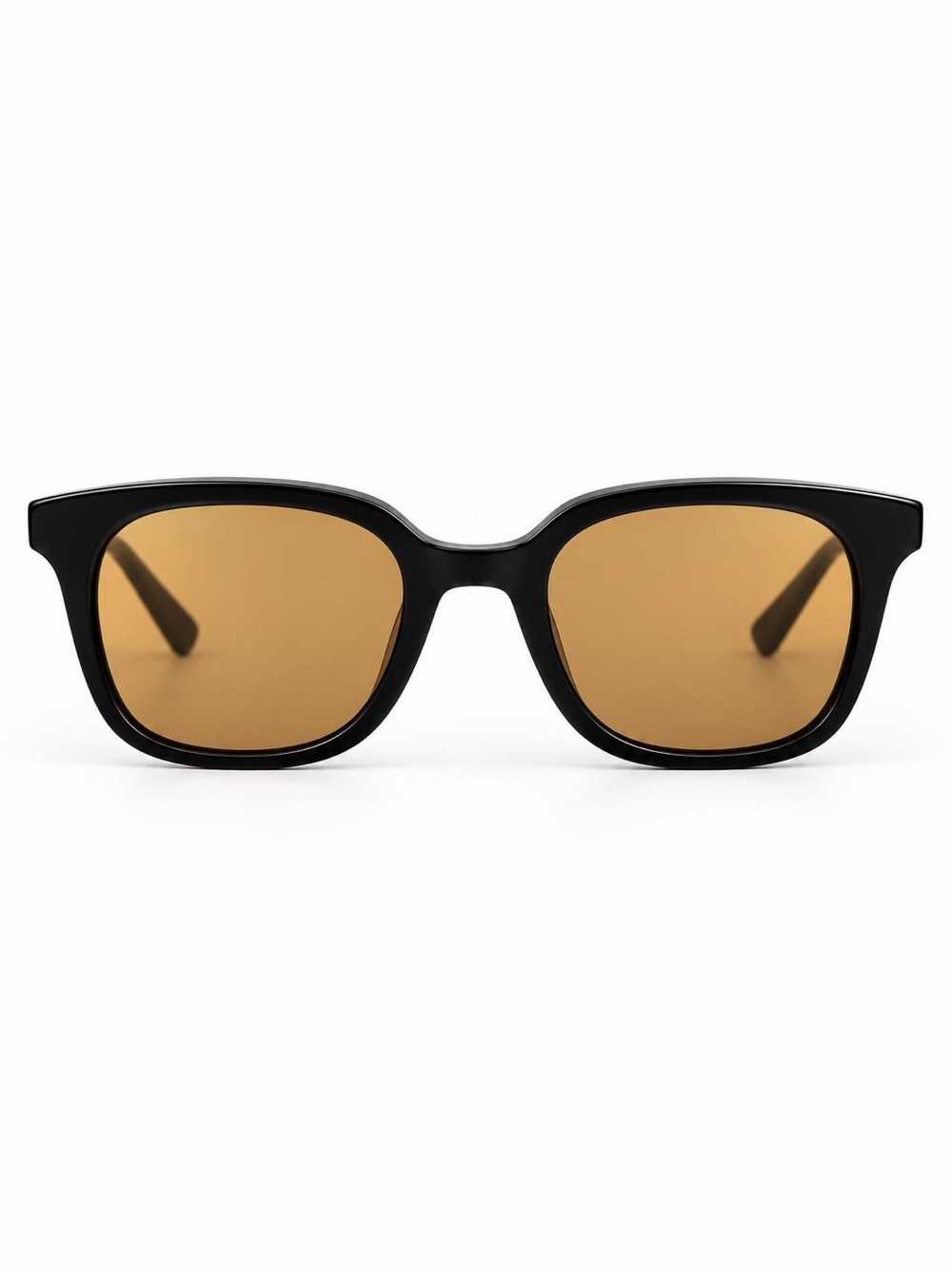 Free People Black Square Sunglasses with Amber Mirror Lenses